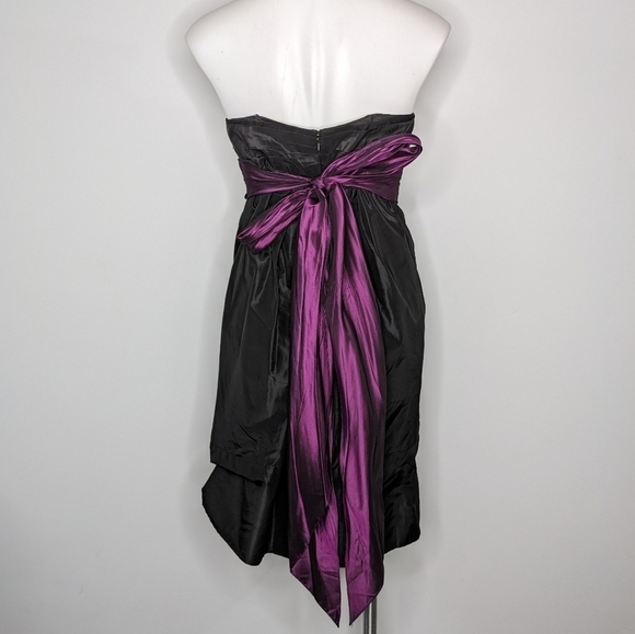 ✨3/$15 Lavender Label Vera Wang black purple strapless bridesmaid dress 12 - Picture 5 of 9